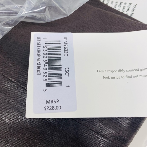 NWT FRAME Jet Set Crop Mini Boot Coated Denim HighRise Black size 25-28 - Picture 4 of 5